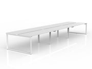 Anvil 6-User Double Sided Workspace 1800mm x 600mm White White Powdercoat