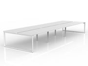 Anvil 6-User Double Sided Workspace 1800mm x 750mm White White Powdercoat