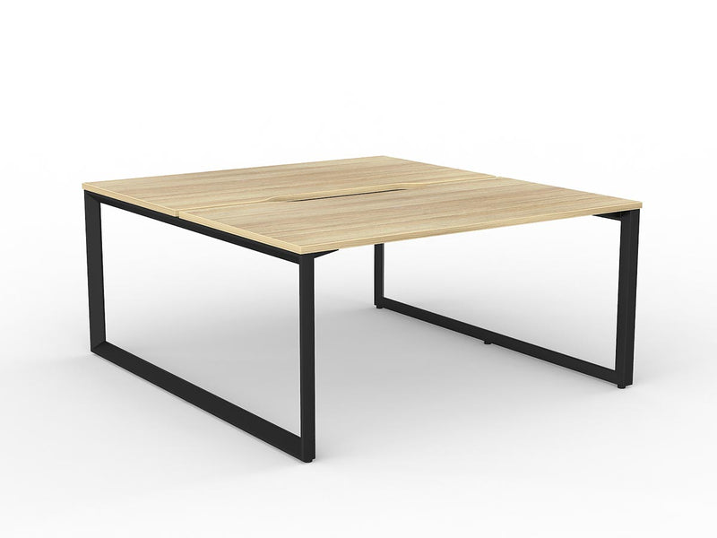 Anvil 2-User Double Sided Workspace 1500mm x 800mm Natural Oak Black Powdercoat