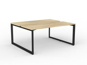 Anvil 2-User Double Sided Workspace 1600mm x 600mm Natural Oak Black Powdercoat