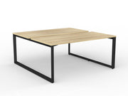 Anvil 2-User Double Sided Workspace 1600mm x 750mm Natural Oak Black Powdercoat