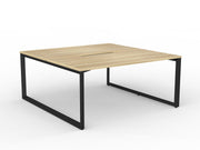 Anvil 2-User Double Sided Workspace 1600mm x 800mm Natural Oak Black Powdercoat