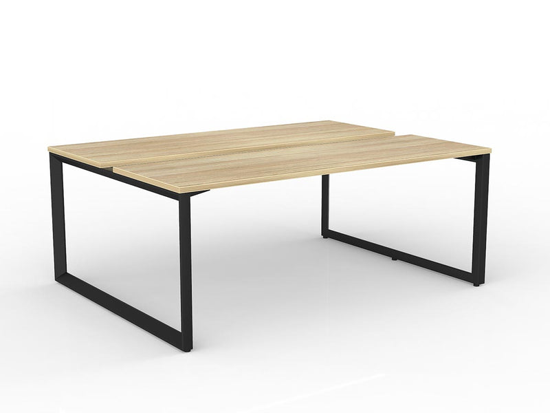 Anvil 2-User Double Sided Workspace 1800mm x 600mm Natural Oak Black Powdercoat