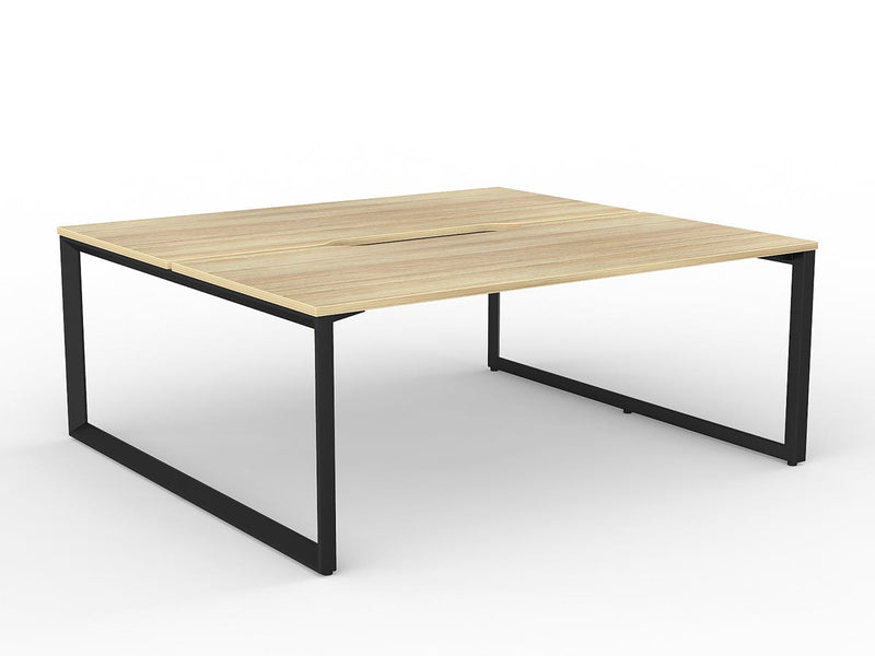 Anvil 2-User Double Sided Workspace 1800mm x 800mm Natural Oak Black Powdercoat