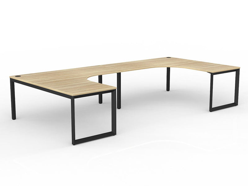 Anvil 2-User 90° Workspace 1800mm x 1800mm x 750mm Natural Oak Black Powdercoat