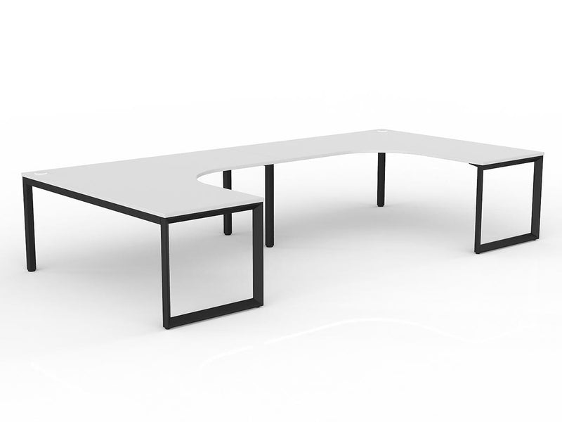 Anvil 2-User 90° Workspace 1800mm x 1800mm x 750mm White Black Powdercoat