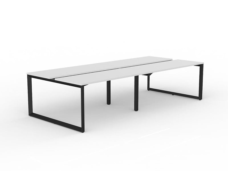 Anvil 4-User Double Sided Workspace 1500mm x 600mm White Black Powdercoat