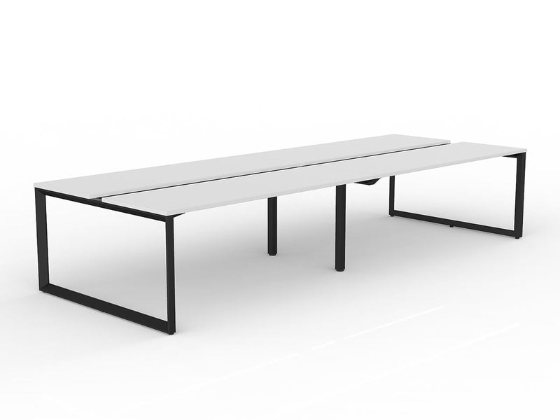 Anvil 4-User Double Sided Workspace 1800mm x 600mm White Black Powdercoat