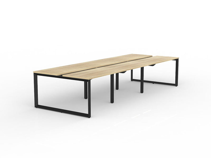 Anvil 6-User Double Sided Workspace 1200mm x 600mm Natural Oak Black Powdercoat