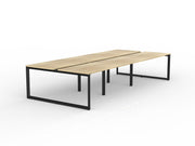 Anvil 6-User Double Sided Workspace 1200mm x 750mm Natural Oak Black Powdercoat