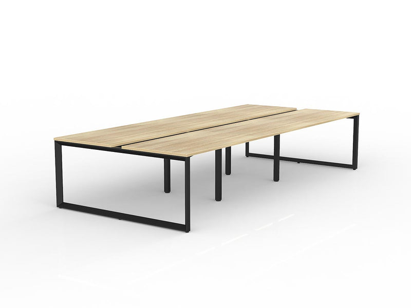 Anvil 6-User Double Sided Workspace 1200mm x 750mm Natural Oak Black Powdercoat