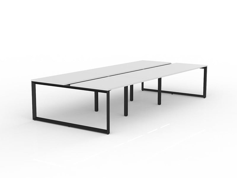 Anvil 6-User Double Sided Workspace 1200mm x 750mm White Black Powdercoat