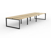 Anvil 6-User Double Sided Workspace 1500mm x 600mm Natural Oak Black Powdercoat