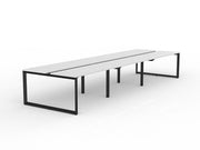 Anvil 6-User Double Sided Workspace 1500mm x 600mm White Black Powdercoat