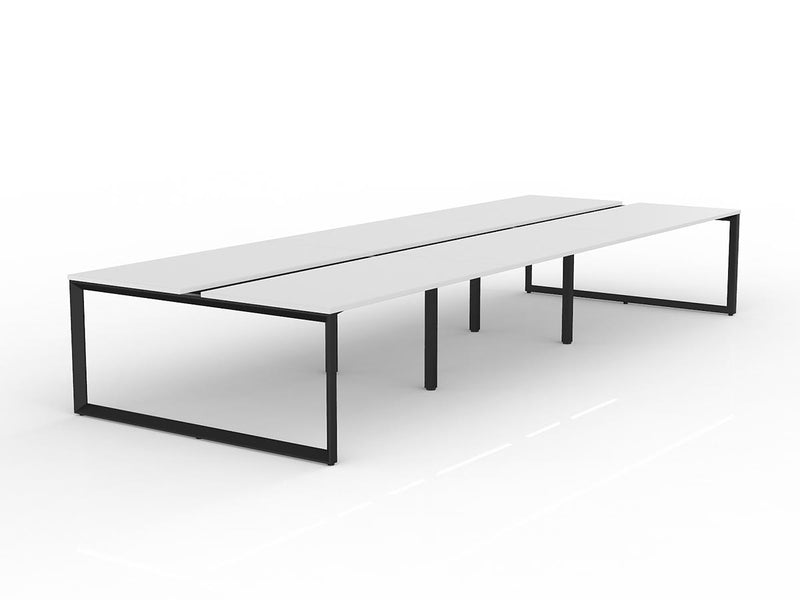 Anvil 6-User Double Sided Workspace 1500mm x 750mm White Black Powdercoat