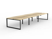 Anvil 6-User Double Sided Workspace 1600mm x 600mm Natural Oak Black Powdercoat