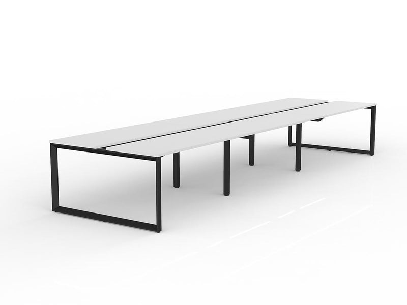 Anvil 6-User Double Sided Workspace 1600mm x 600mm White Black Powdercoat