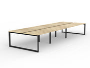 Anvil 6-User Double Sided Workspace 1600mm x 750mm Natural Oak Black Powdercoat