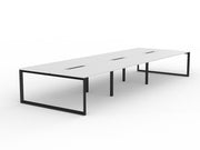 Anvil 6-User Double Sided Workspace 1600mm x 800mm White Black Powdercoat