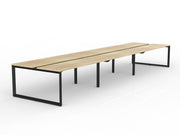 Anvil 6-User Double Sided Workspace 1800mm x 600mm Natural Oak Black Powdercoat