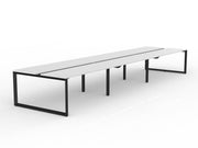 Anvil 6-User Double Sided Workspace 1800mm x 600mm White Black Powdercoat