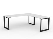 Anvil Desk with Return 1800mm x 600 1200mm x 600mm White Black Right Hand