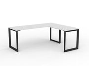 Anvil Desk with Return 1800mm x 600 900mm x 600mm White Black Right Hand