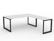 Anvil Desk with Return 1800mm x 900 1200mm x 600mm White Black Right Hand