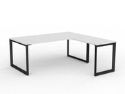 Anvil Desk with Return 1800mm x 900 900mm x 600mm White Black Right Hand