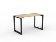 Anvil Straight Desk 1200mm x 600mm Natural Oak Black Powdercoat