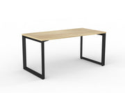Anvil Straight Desk 1500mm x 750mm Natural Oak Black Powdercoat