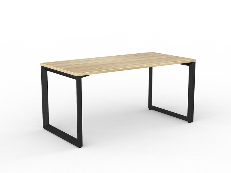 Anvil Straight Desk 1500mm x 750mm Natural Oak Black Powdercoat