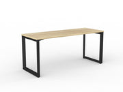 Anvil Straight Desk 1600mm x 600mm Natural Oak Black Powdercoat