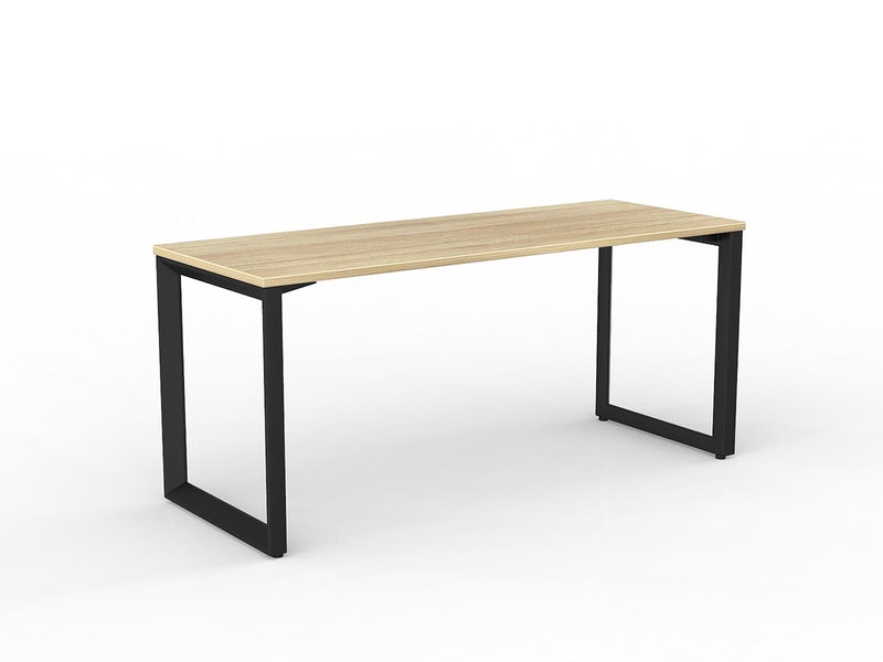 Anvil Straight Desk 1600mm x 600mm Natural Oak Black Powdercoat