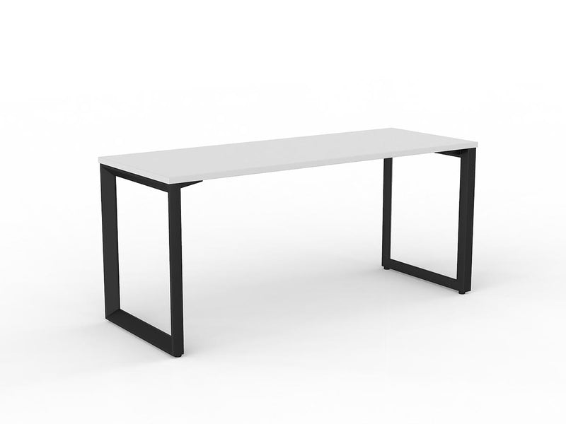 Anvil Straight Desk 1600mm x 600mm White Black Powdercoat