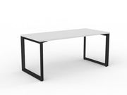 Anvil Straight Desk 1600mm x 750mm White Black Powdercoat