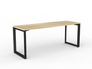 Anvil Straight Desk 1600mm x 800mm Natural Oak Black Powdercoat