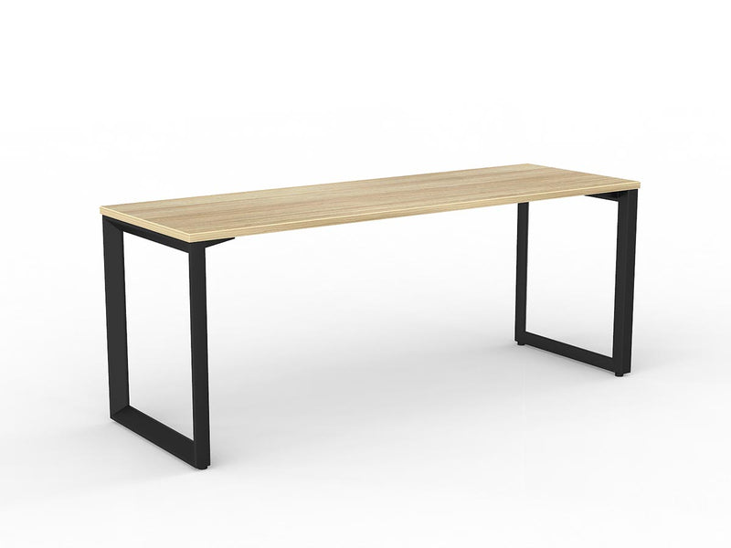Anvil Straight Desk 1600mm x 800mm Natural Oak Black Powdercoat