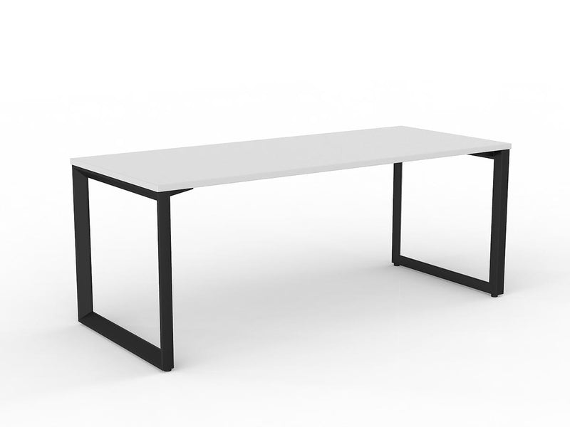 Anvil Straight Desk 1800mm x 600mm White Black Powdercoat