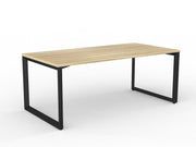 Anvil Straight Desk 1800mm x 750mm Natural Oak Black Powdercoat