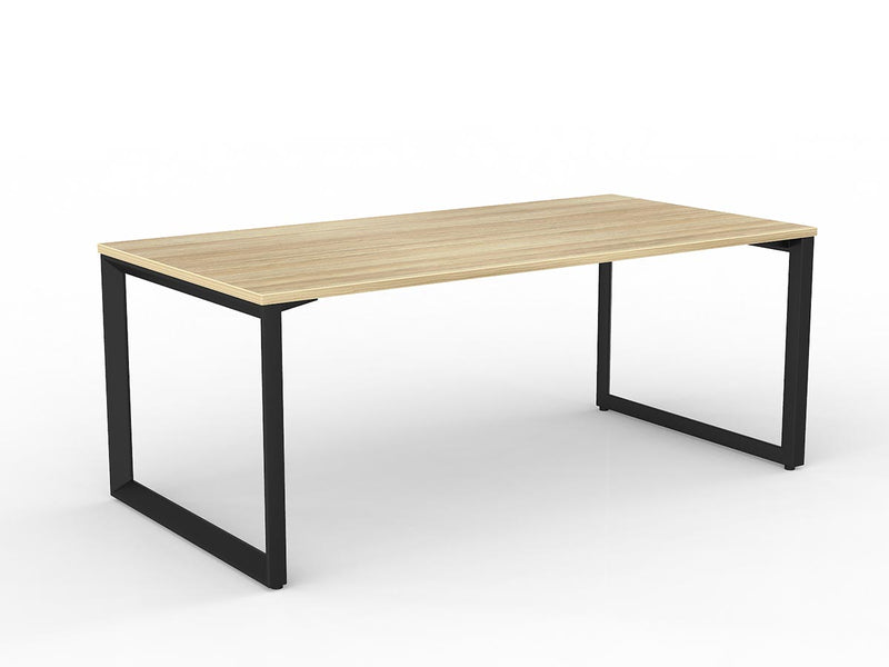 Anvil Straight Desk 1800mm x 750mm Natural Oak Black Powdercoat