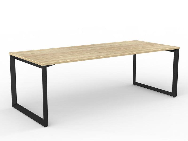 Anvil Straight Desk 1800mm x 800mm Natural Oak Black Powdercoat