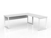 Anvil Desk with Return and Modesty 1800mm x 600 1200mm x 600mm White White Right Hand