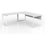 Anvil Desk with Return and Modesty 1800mm x 750 1200mm x 600mm White White Left Hand