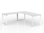 Anvil Desk with Return 1800mm x 750 1200mm x 600mm White White Left Hand