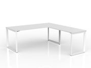Anvil Desk with Return 1800mm x 750 1200mm x 600mm White White Right Hand