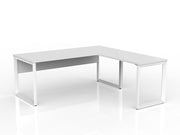 Anvil Desk with Return and Modesty 1800mm x 750 900mm x 600mm White White Right Hand