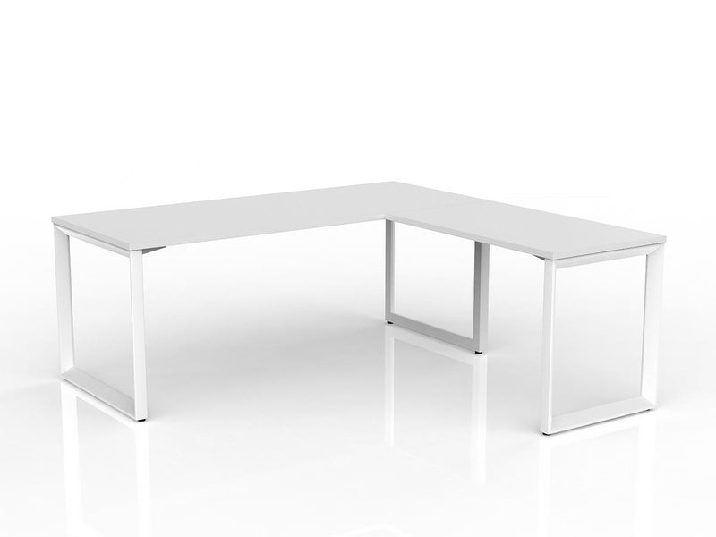Anvil Desk with Return 1800mm x 750 900mm x 600mm White White Right Hand