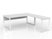 Anvil Desk with Return and Modesty 1800mm x 900 1200mm x 600mm White White Right Hand