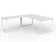 Anvil Desk with Return 1800mm x 900 1200mm x 600mm White White Left Hand